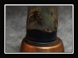 Glaze App E.  E. Matte Black (O) (SG146); Stone Tan (A) (SG146) 1/2; Root Beer (K) (SG145) Splotch; Hazelnut (F) (SG142) Splotch; Float Blue (C) (SG152) Dots.
